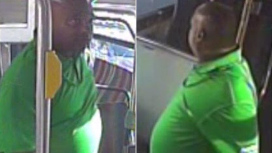 A man identified as a suspect in a double stabbing aboard a transit bus in Inglewood on Aug. 31, 2019, is seen in images released Sept. 5, 2019, by the Inglewood Police Department.