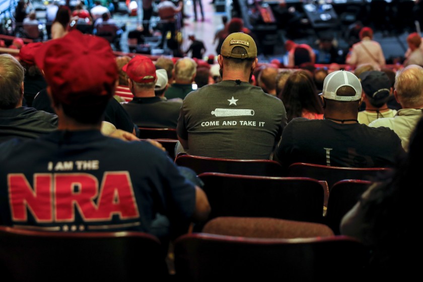 A crowd is pictured at the NRA-ILA Leadership Forum during the 2018 NRA convention in Dallas, Texas. (Credit: Jay L. Clendenin / Los Angeles Times)