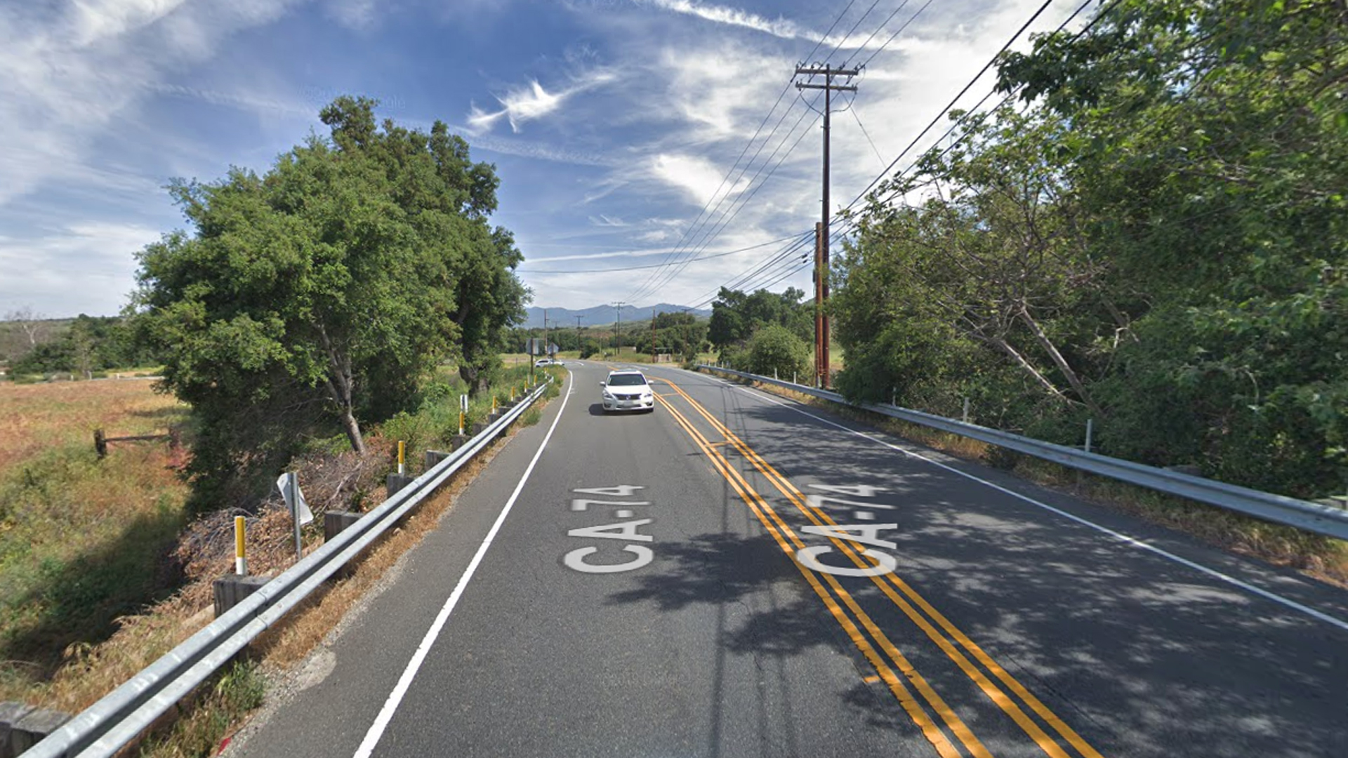 Ortega Highway, near the Ronald W. Caspers Wilderness Park outside of Rancho Mission Viejo, as pictured in an Google Street View image.