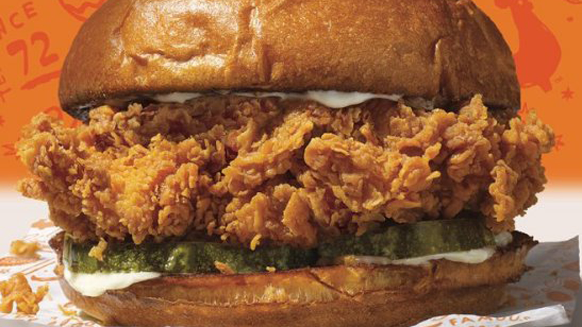 The new Popeyes chicken sandwich is seen in a photo distributed by the restaurant chain.