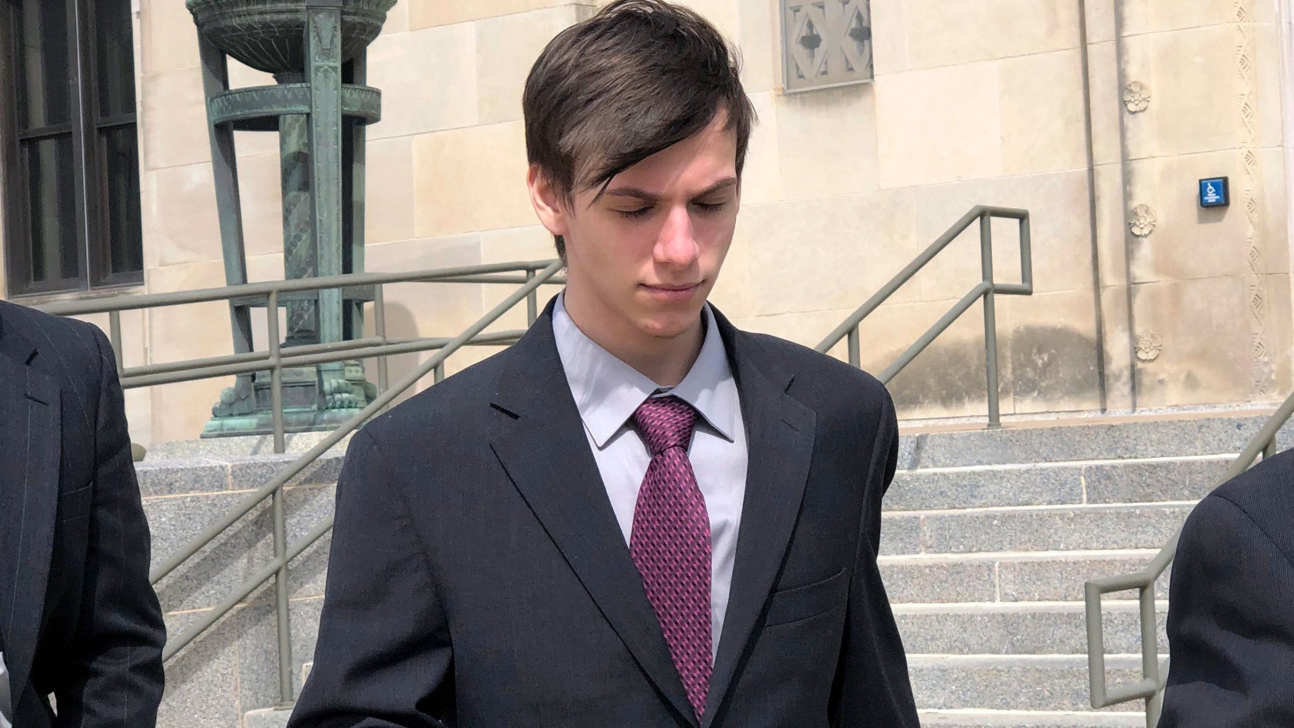 Casey Viner leaves federal court in Wichita, Kansas, on April 3, in this file photo obtained by CNN.