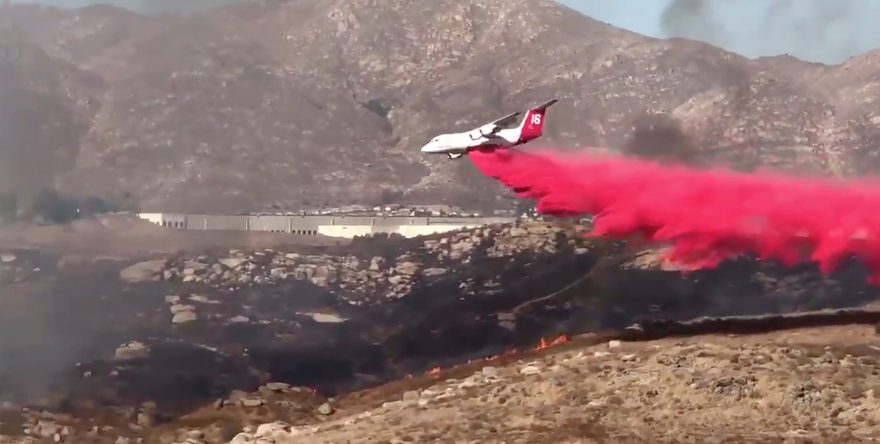 Firefighters battle a blaze at Sycamore Canyon on Sep. 7, 2019. (Credit: Riverside Fire Department)