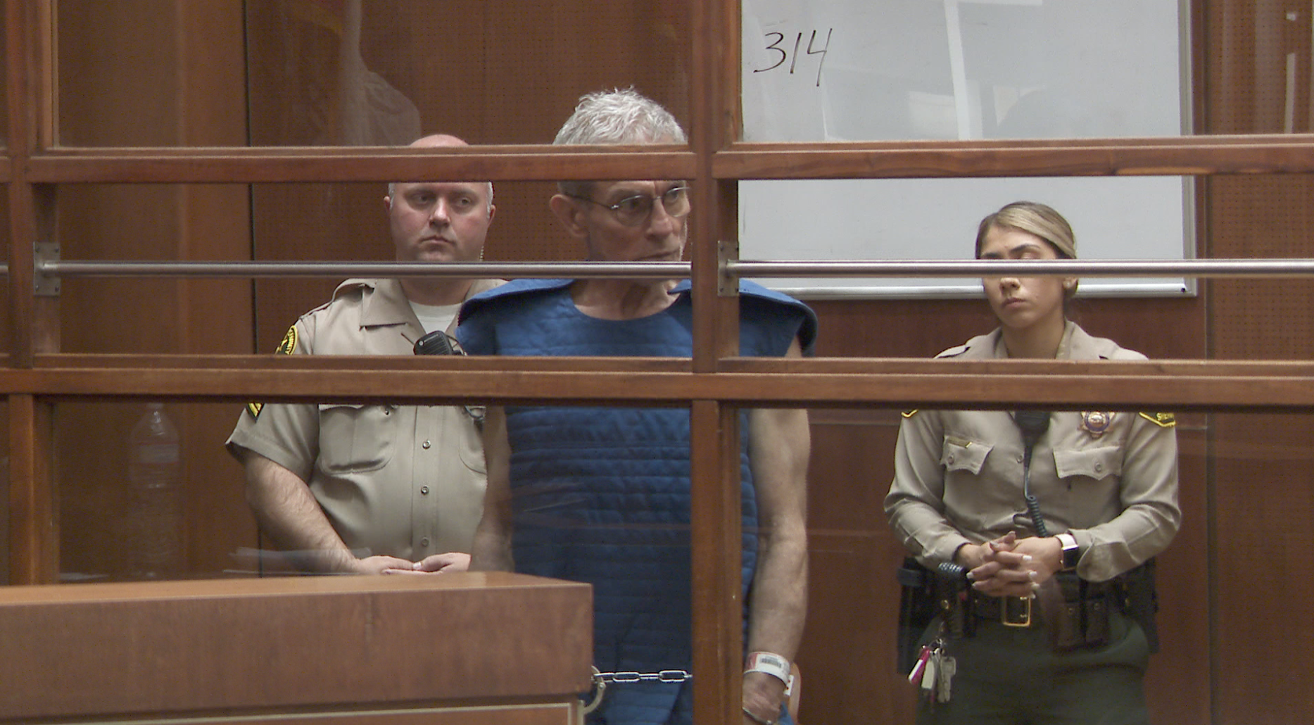 Ed Buck appears at his arraignment in L.A. County court in downtown L.A. on Sept. 19, 2019. (Credit: KTLA)