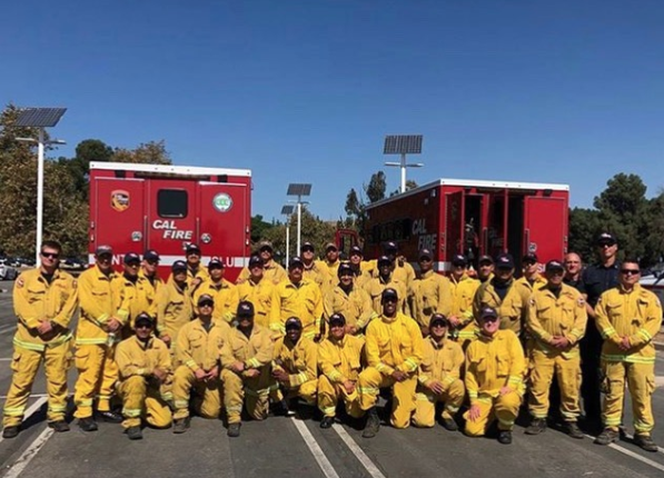 Participants of the Ventura Training Center Firefighter Training and Reentry Program appear in a photo released by the California Department of Corrections and Rehabilitation on Oct. 14, 2019.