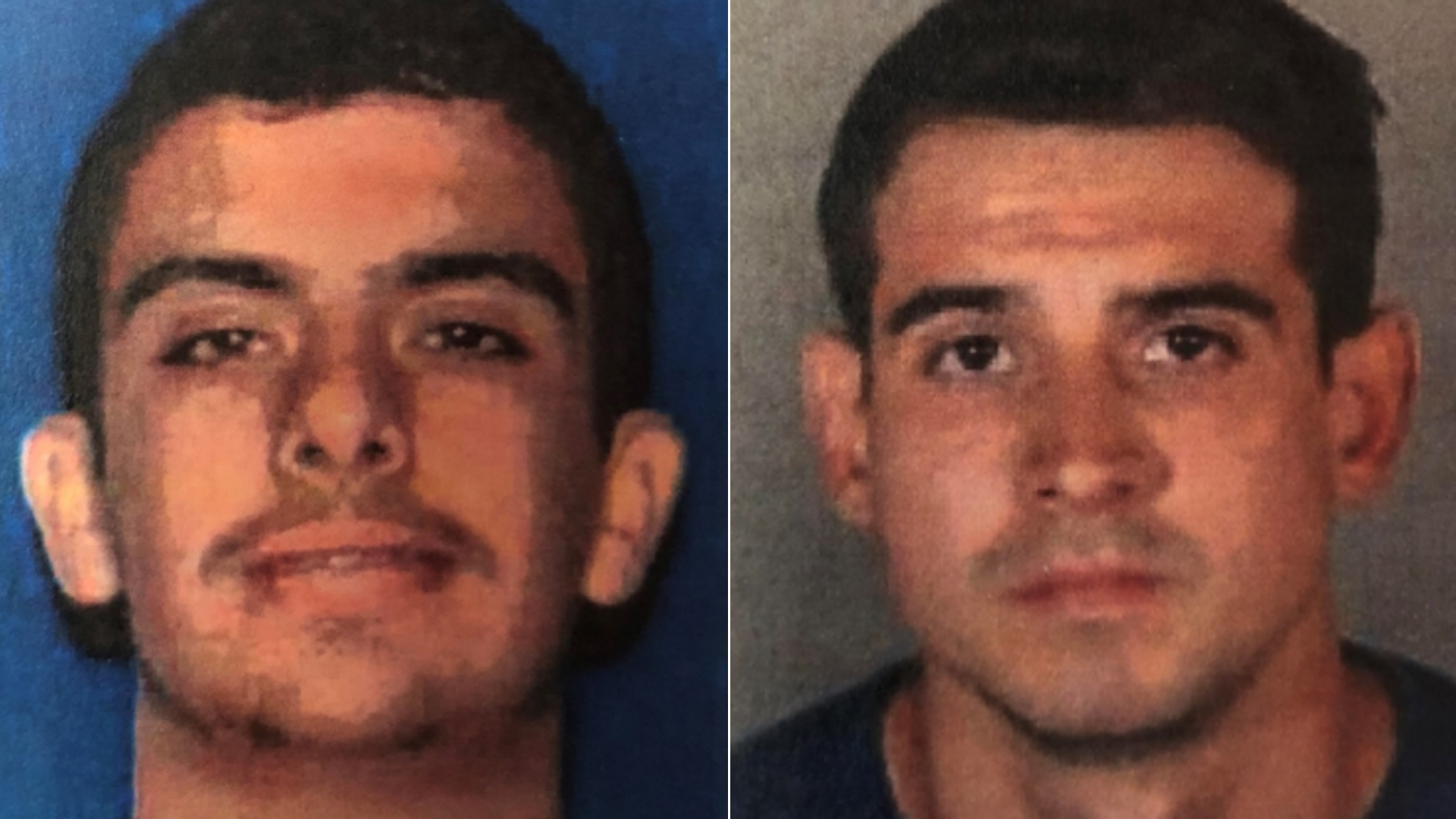 Daniel Michael Nogueira, left, and Bryan Antonio Araujo-Cabrera appear in photos released by the Los Angeles Fire Department on Sept. 3, 2019.