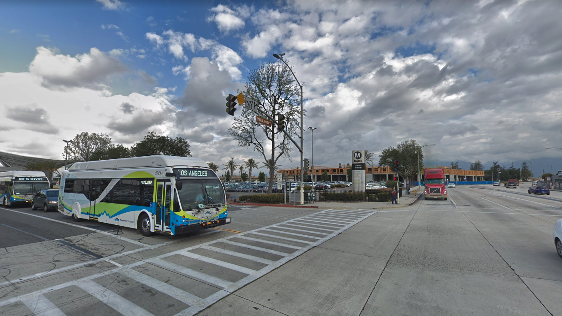 The LA Metro El Monte Station, as picture in a Google Street View image.