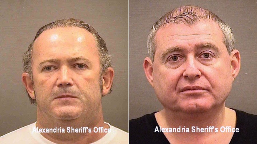 Booking photos of Igor Fruman, left, and Les Parnas, right. (Credit: Alexandria County Sheriff's Office via Getty Images)