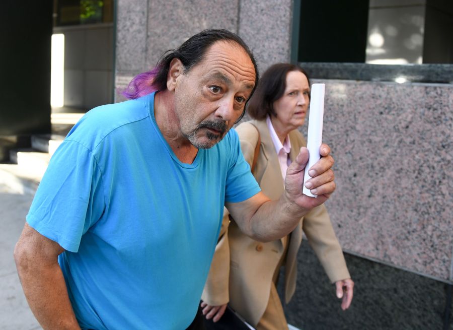 Robert Chain leaves a Los Angeles courthouse after being released on bail on Aug. 30, 2018. (Credit: Mark Ralston / AFP/Getty Images)