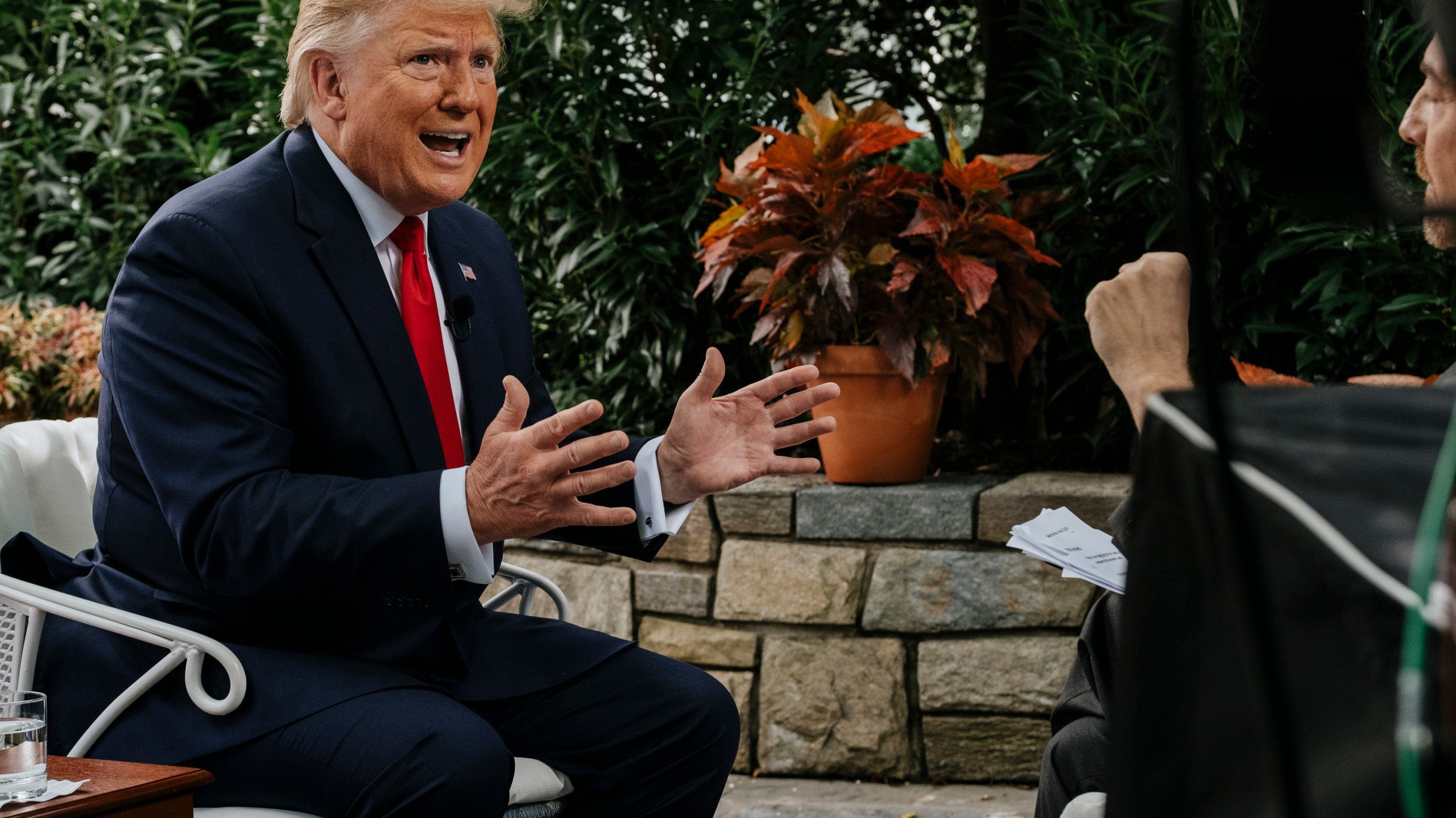 U.S. President Donald Trump speaks with moderator Chuck Todd at the White House for "Meet the Press" in Washington, D.C., on June 21, 2019. (Credit: William B. Plowman/NBC/NBC Newswire/NBCUniversal via Getty Images)