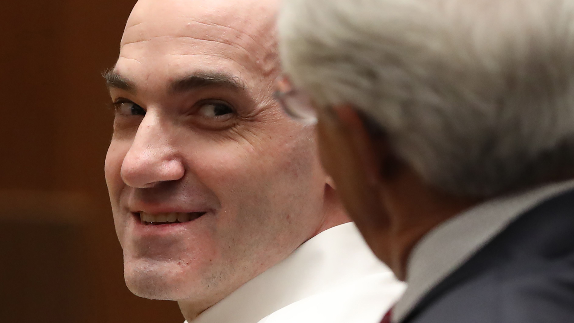 Michael Gargiulo listens during closing statements in his capital murder trial in Los Angeles Superior Court on Aug. 6, 2019. (Credit: LUCY NICHOLSON/AFP/Getty Images)