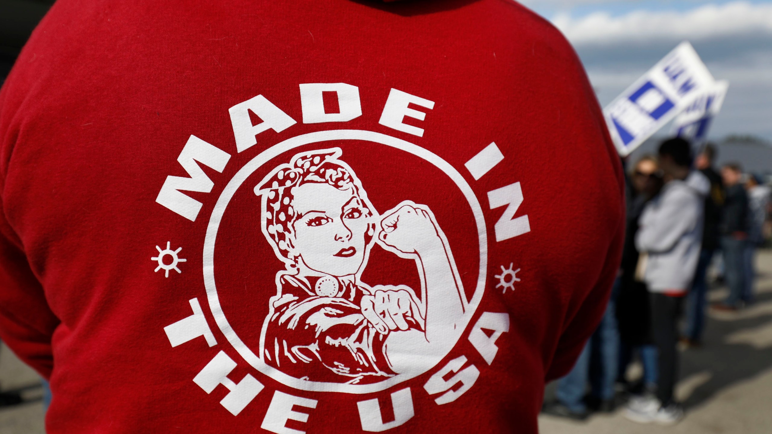 United Auto Workers union members and their families rally near the General Motors Flint Assembly plant on Solidarity Sunday on Oct. 13, 2019 in Flint, Michigan. (Credit: Bill Pugliano/Getty Images)