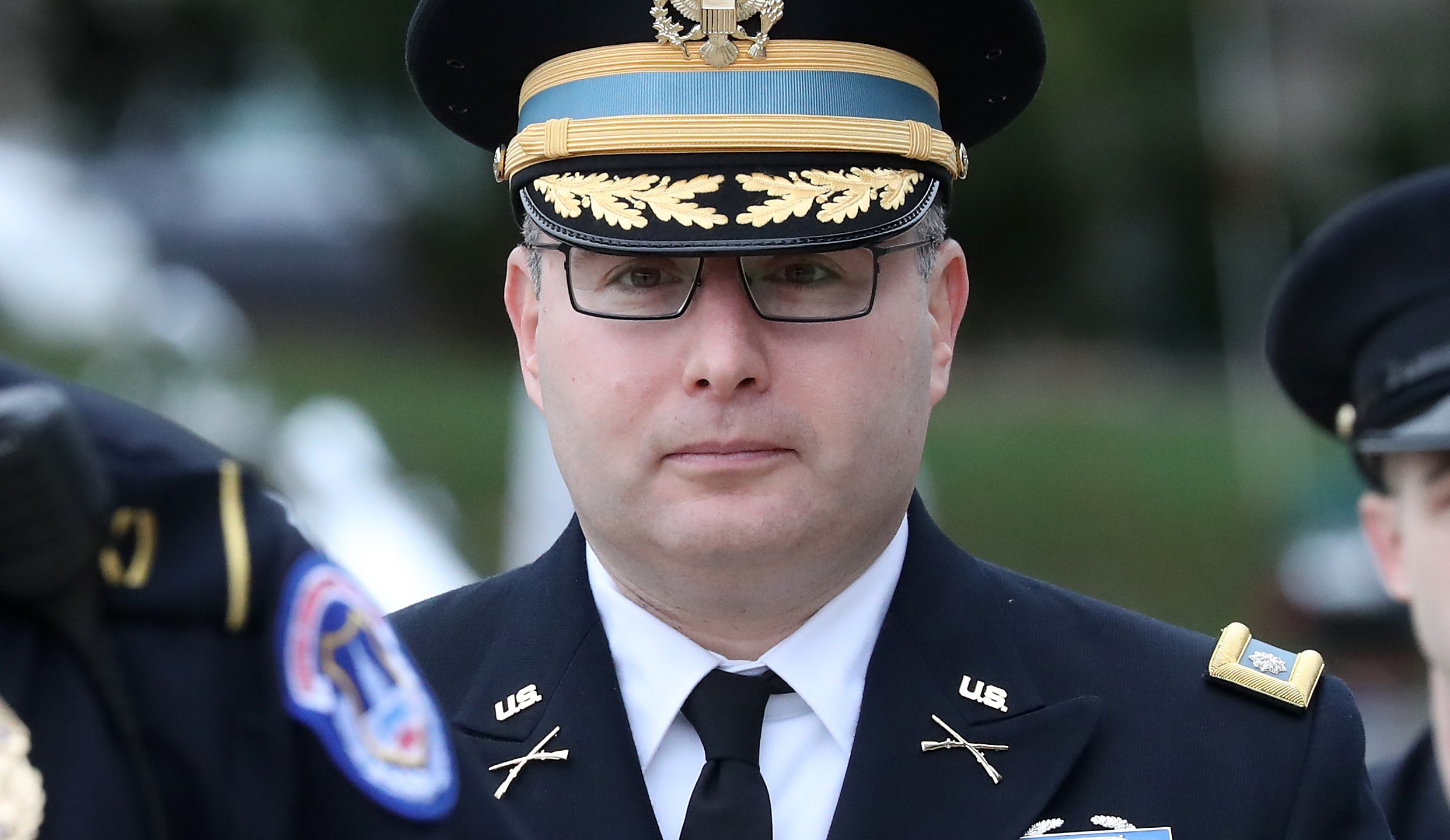 Army Lt. Col. Alexander Vindman, director for European Affairs at the National Security Council, arrives at the U.S. Capitol on Oct. 29, 2019, in Washington, D.C. (Credit: Mark Wilson/Getty Images)