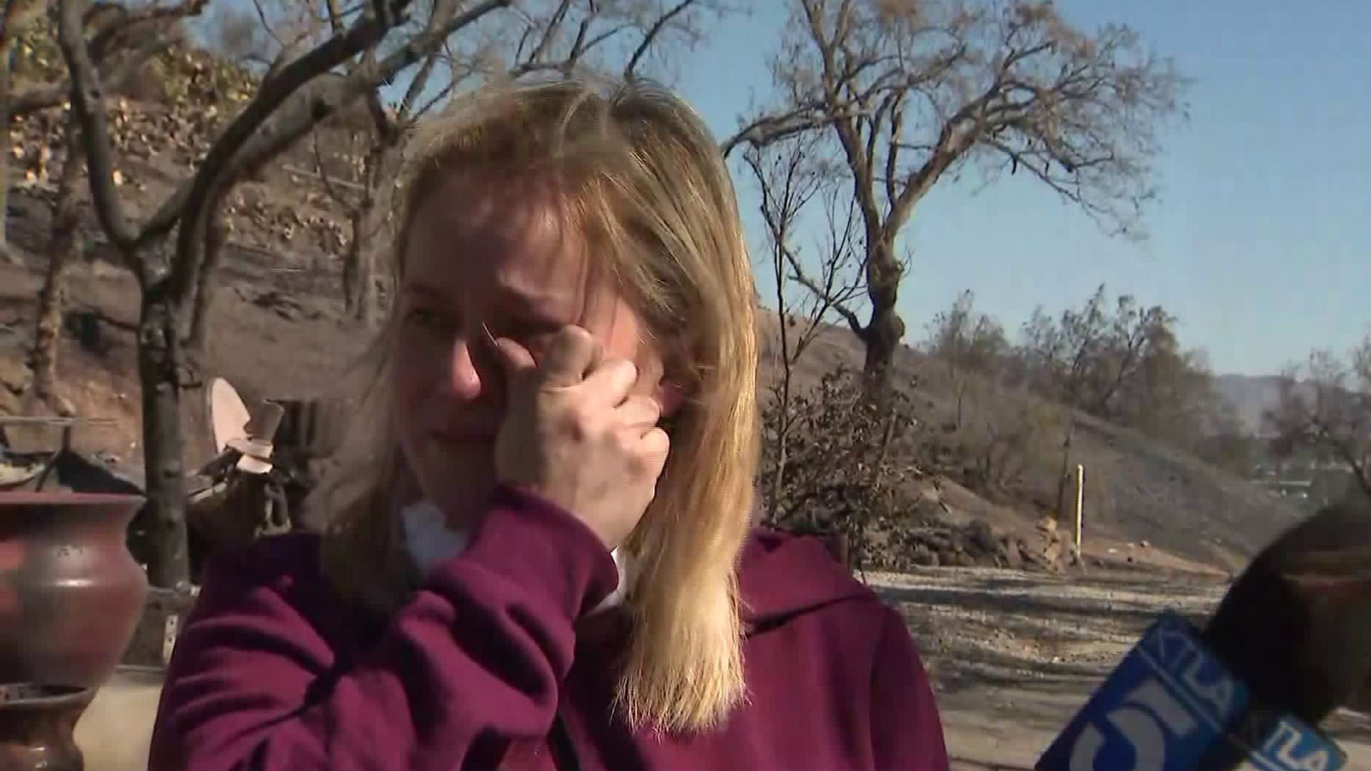 Nancy describes losing her family's home in Simi Valley on Oct. 31, 2019. (Credit: KTLA)