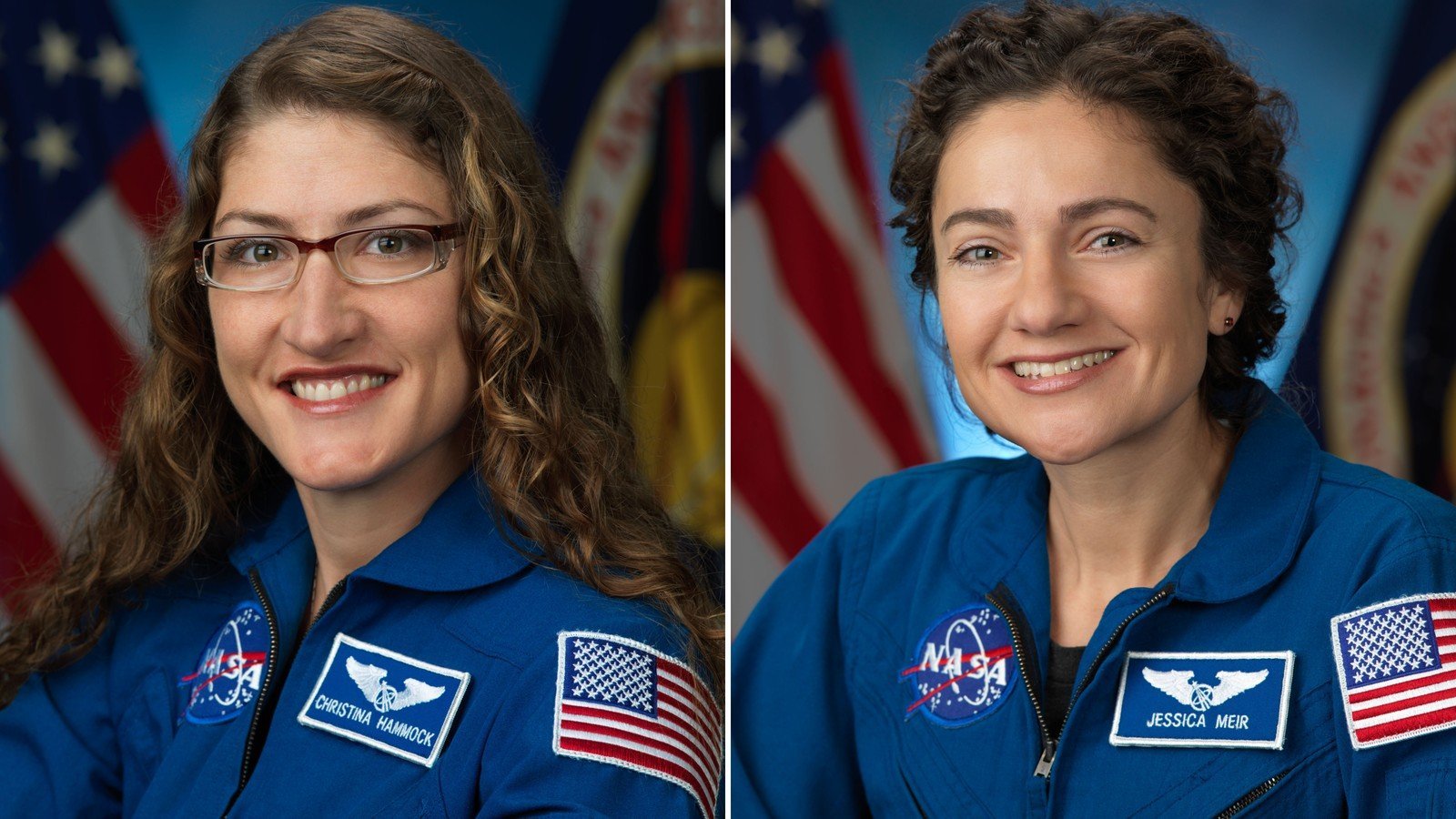 NASA astronauts Jessica Meir and Christina Koch will conduct the first all-female spacewalk outside of the International Space Station. (Credit: NASA)