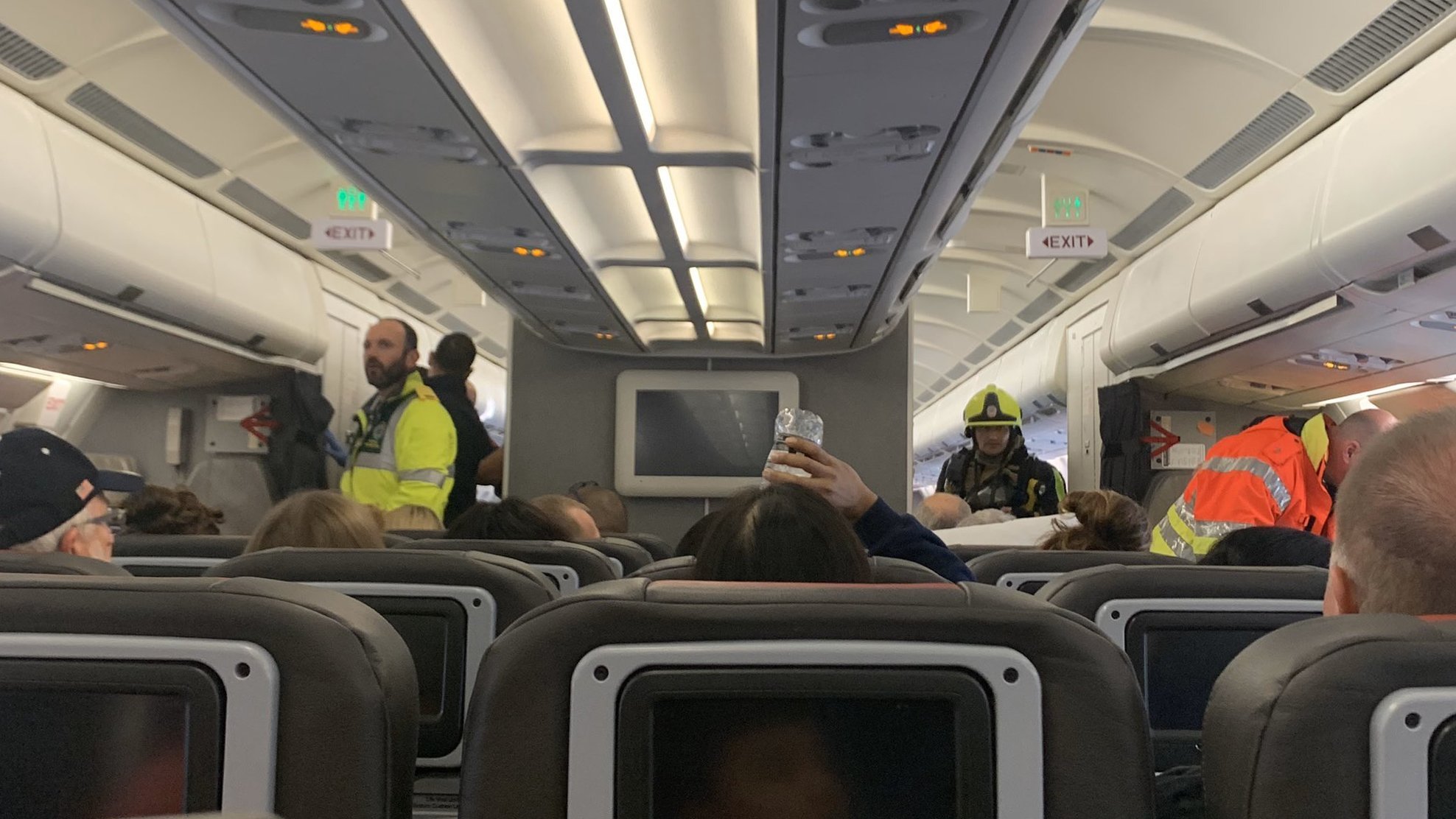 An American Airlines flight from London to Philadelphia landed in Ireland after cleaning chemicals leaked in the aircraft cabin on Oct. 21, 2019. (Credit: Katie Phillips via CNN)