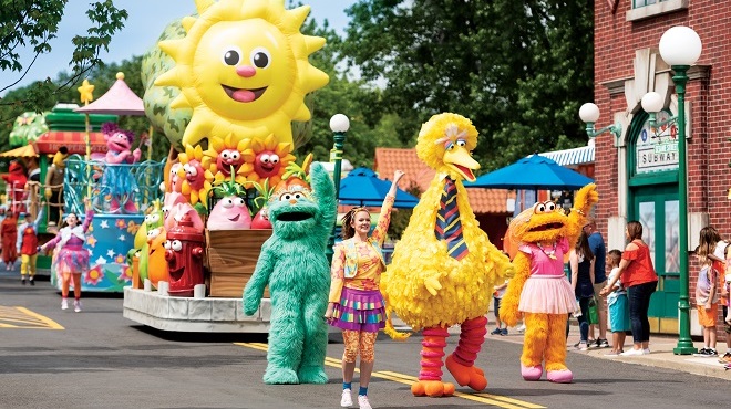 A Sesame Street parade is seen in a photo posted on the website for Sesame Place, which planned to open a location in San Diego in 2021.