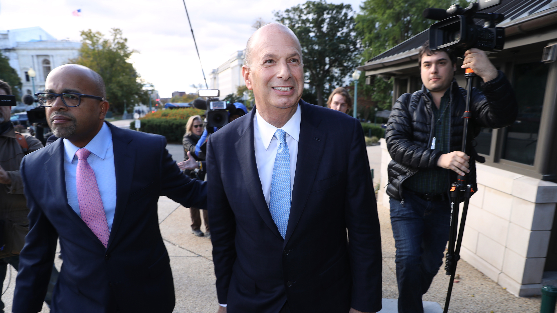 U.S. Ambassador to the European Union Gordon Sondland, center, arrives at the U.S. Capitol on October 17, 2019. (Credit: Chip Somodevilla/Getty Images)