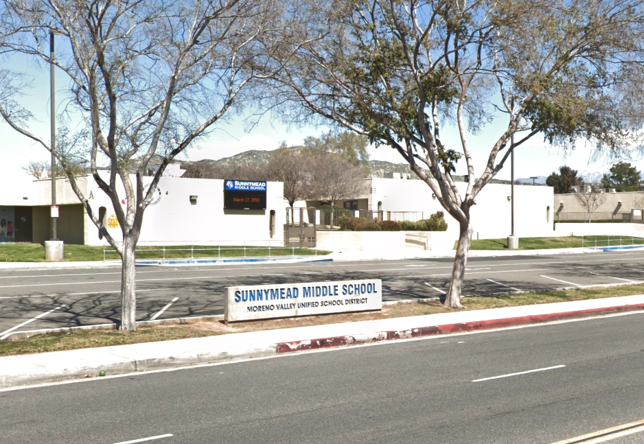 Sunnymead Middle School in Moreno Valley is seen in a Google Maps image.