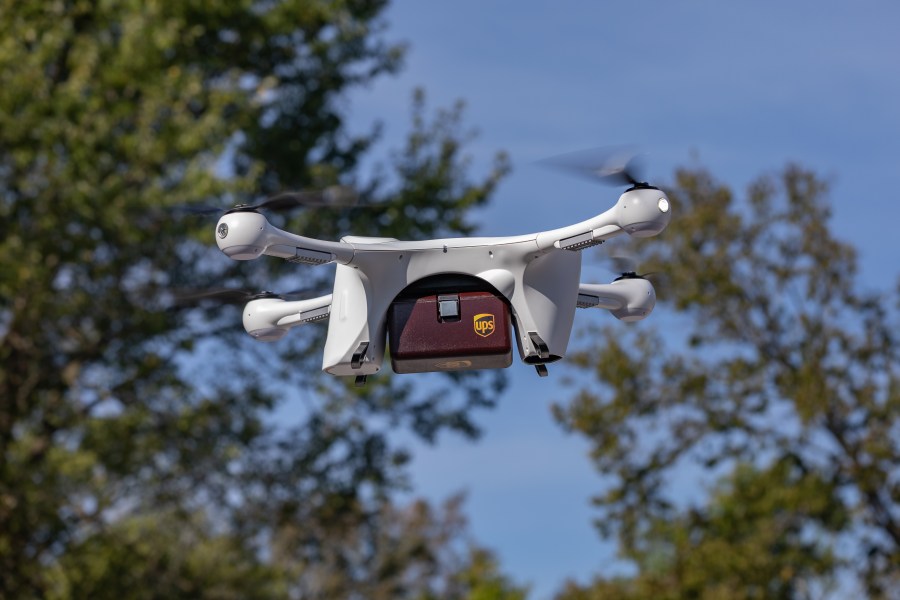 A UPS delivery drone is seen in this undated photo provided by the company.