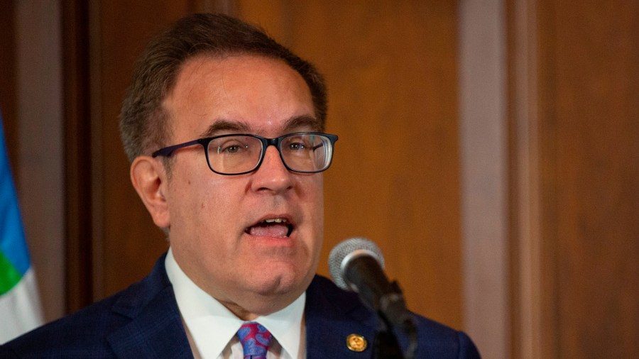 EPA Administrator Andrew Wheeler speaks during a news conference at the EPA headquarters in Washington, DC, on September 19, 2019. (Credit: ALASTAIR PIKE/AFP/Getty Images)