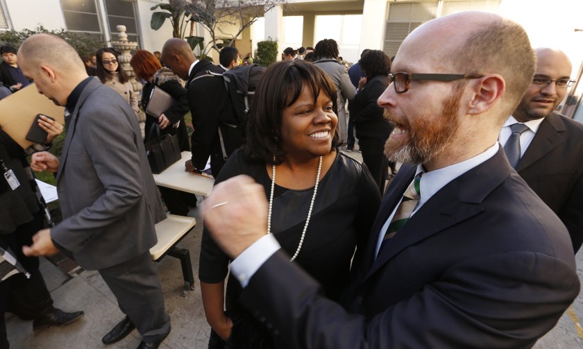 Dixon Slingerland, right, was fired last month as the top executive of Youth Policy Institute. After years of rapid growth, the group is shutting down. (Credit: Al Seib / Los Angeles Times)