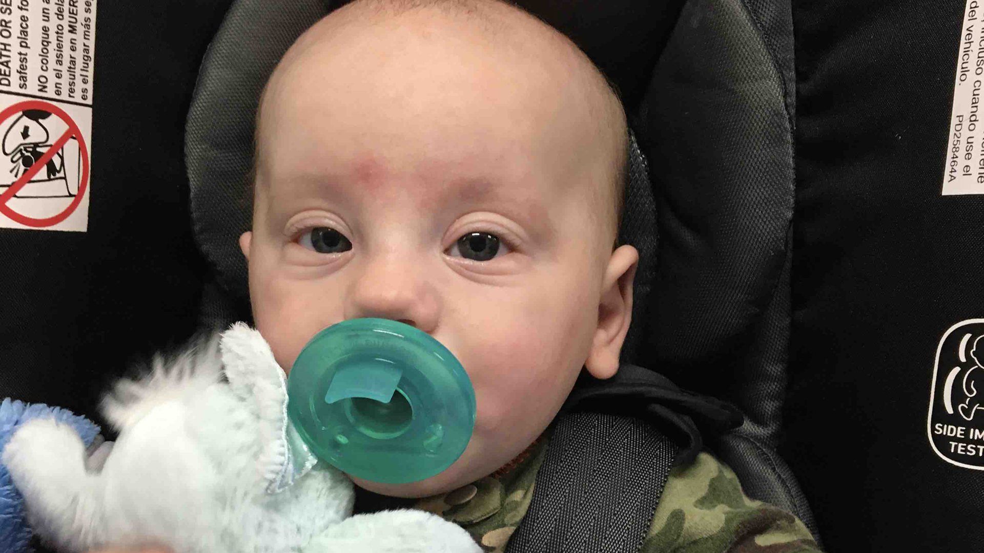 Baby RJ is seen in a photo posted to a GoFundMe account.