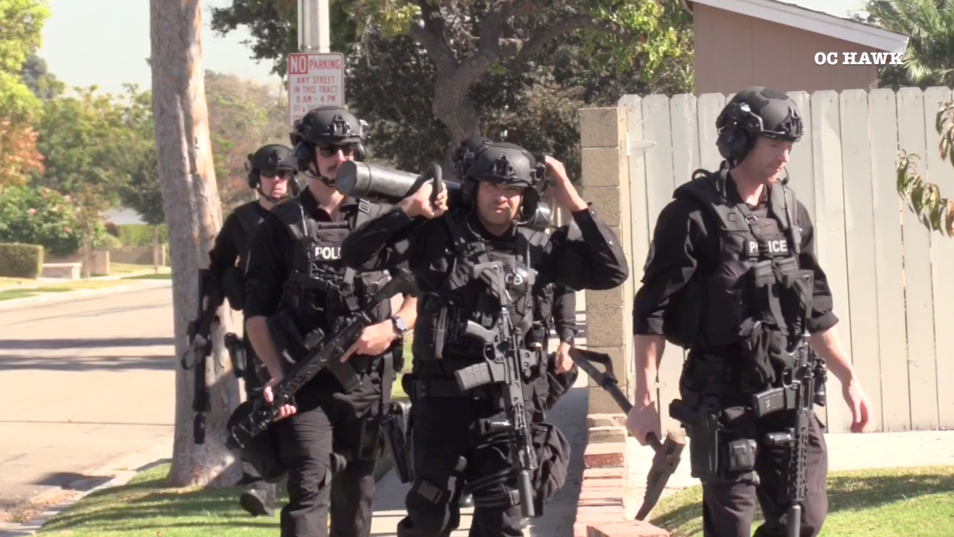 Garden Grove police arrested an off-duty Cypress police officer following a standoff on Nov. 8, 2019. (Credit: OC Hawk)