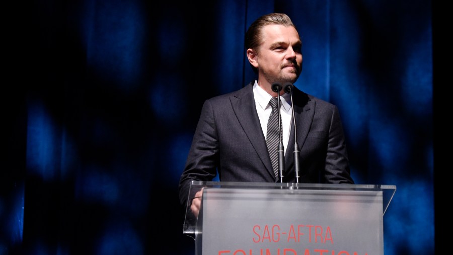 Leonardo DiCaprio speaks onstage during SAG-AFTRA Foundation's 4th Annual Patron of the Artists Awards at Wallis Annenberg Center for the Performing Arts on November 07, 2019 in Beverly Hills, California. (Credit: Vivien Killilea/Getty Images for SAG-AFTRA Foundation)