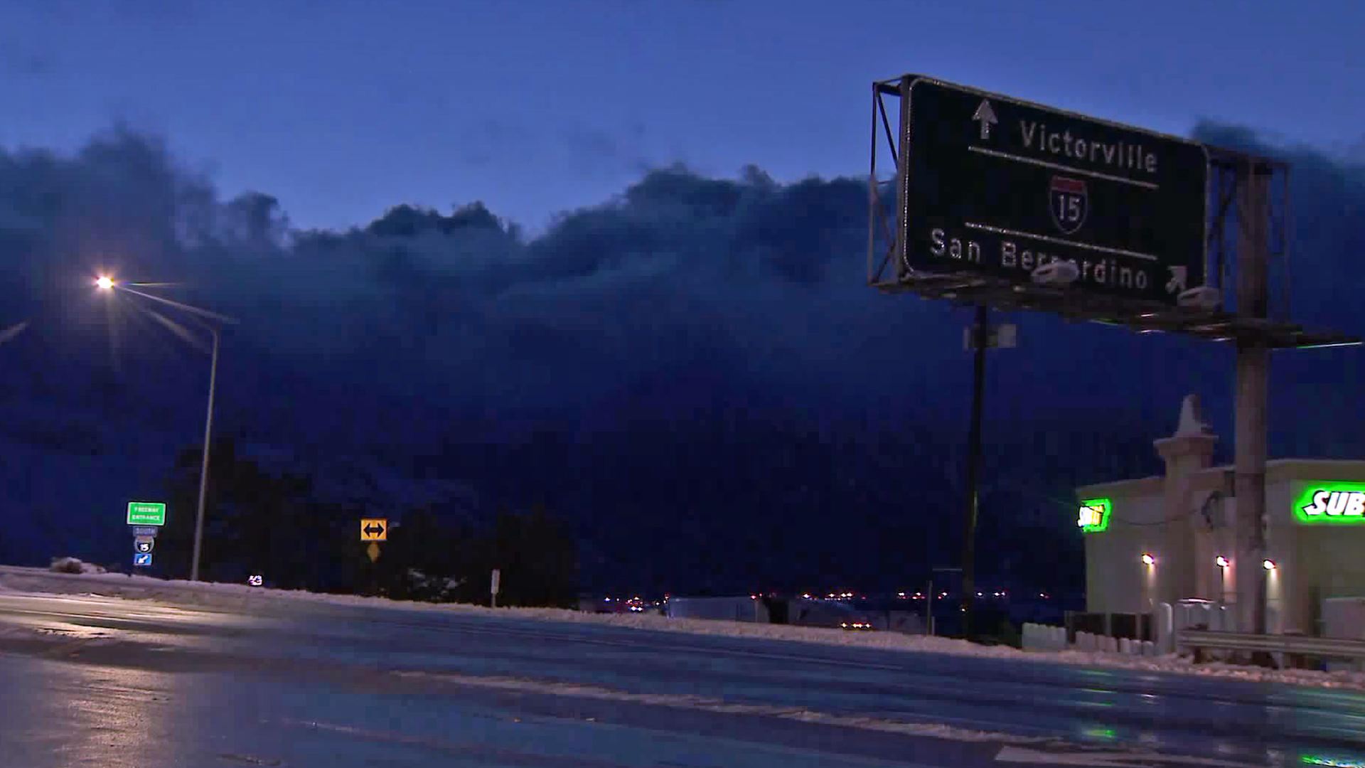 The 15 Freeway reopened through the Cajon Pass on Nov. 29, 2019. (Credit: KTLA)