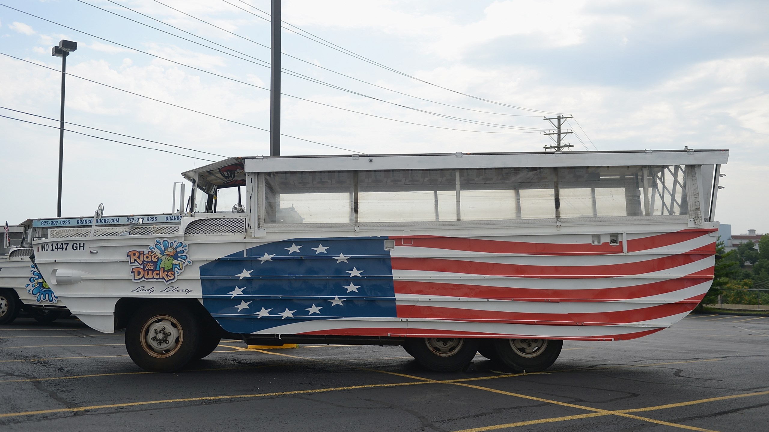 World War II duck boat is seen at Ride The Ducks on July 20, 2018 in Branson, Missouri. (Credit: Michael Thomas/Getty Images)