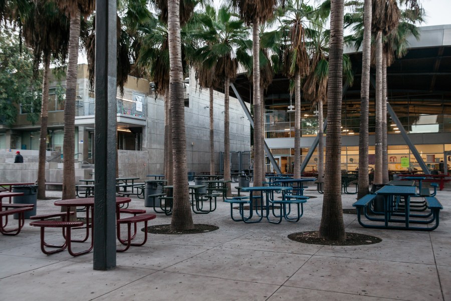 The courtyard of the Miguel Contreras Education Complex in downtown Los Angeles is seen on Jan. 22, 2019. (Credit: Scott Heins/Getty Images)