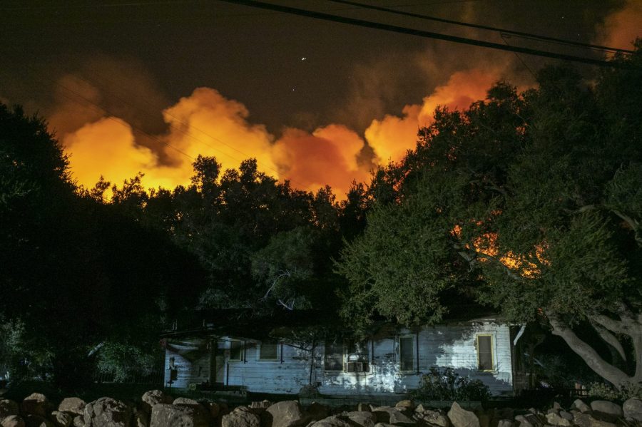 The Maria Fire threatens a home near Somis on Nov. 1, 2019. (Credit: David McNew/Getty Images)