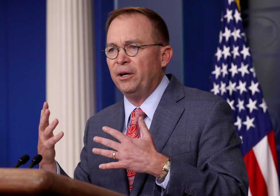 Acting White House Chief of Staff Mick Mulvaney answers questions during a briefing at the White House on Oct. 17, 2019. (Credit: Win McNamee/Getty Images)