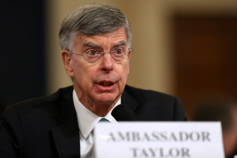 Top U.S. diplomat in Ukraine William B. Taylor Jr. testifies before the House Intelligence Committee in the Longworth House Office Building on Capitol Hill on Nov. 13, 2019 in Washington, D.C. (Credit: Chip Somodevilla/Getty Images)