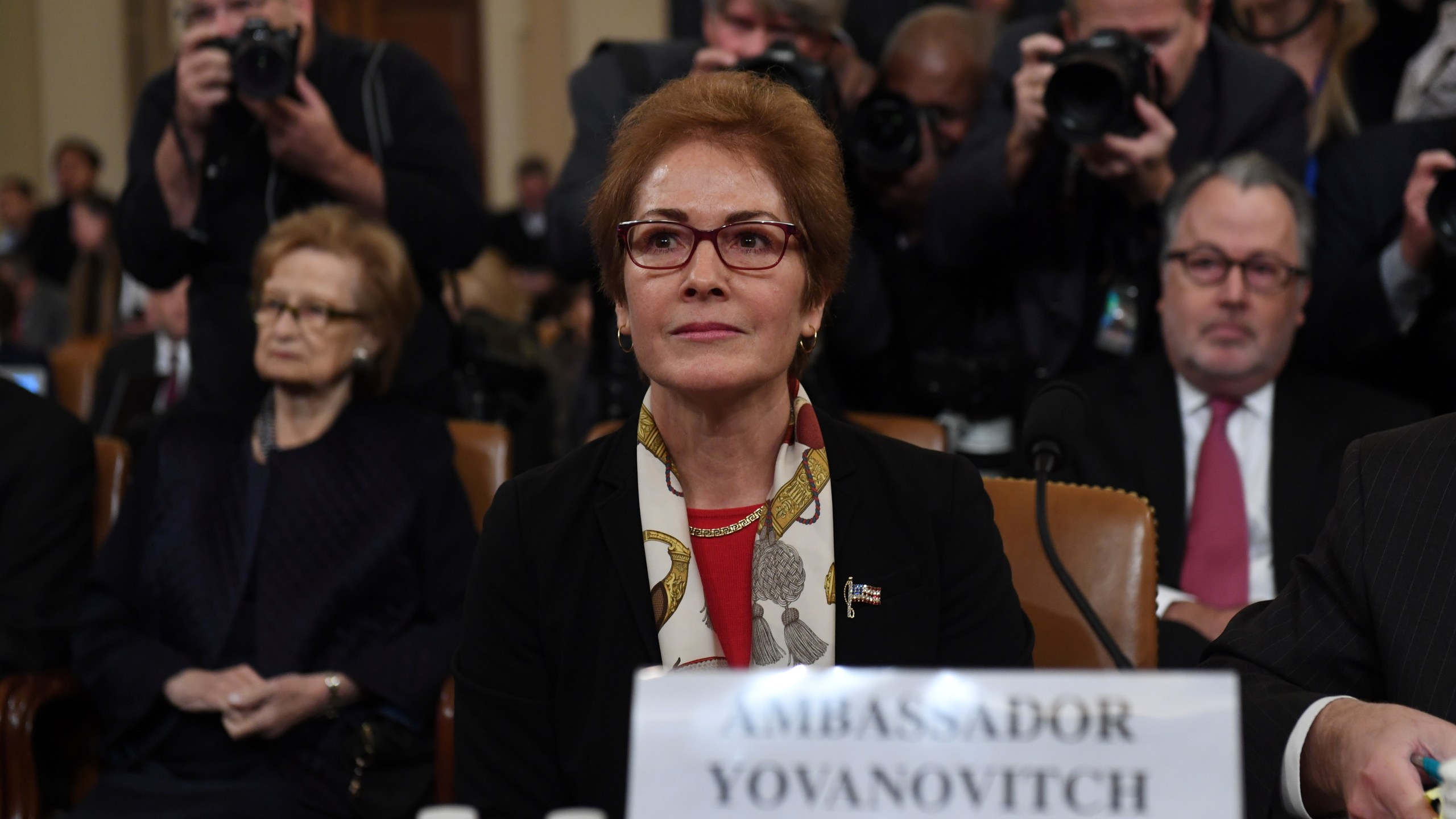 Former US Ambassador to the Ukraine Marie Yovanovitch testifies during the second public hearings held by the House Permanent Select Committee on Intelligence as part of the impeachment inquiry into US President Donald Trump, on Capitol Hill on November 15, 2019 in Washington DC. (Credit: SAUL LOEB/AFP via Getty Images)