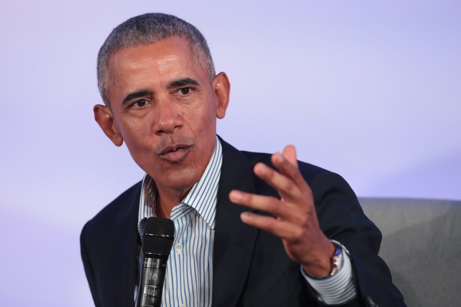 Former U.S. President Barack Obama speaks to guests at the Obama Foundation Summit on the campus of the Illinois Institute of Technology on Oct. 29, 2019 in Chicago, Illinois. (Credit: Scott Olson/Getty Images)