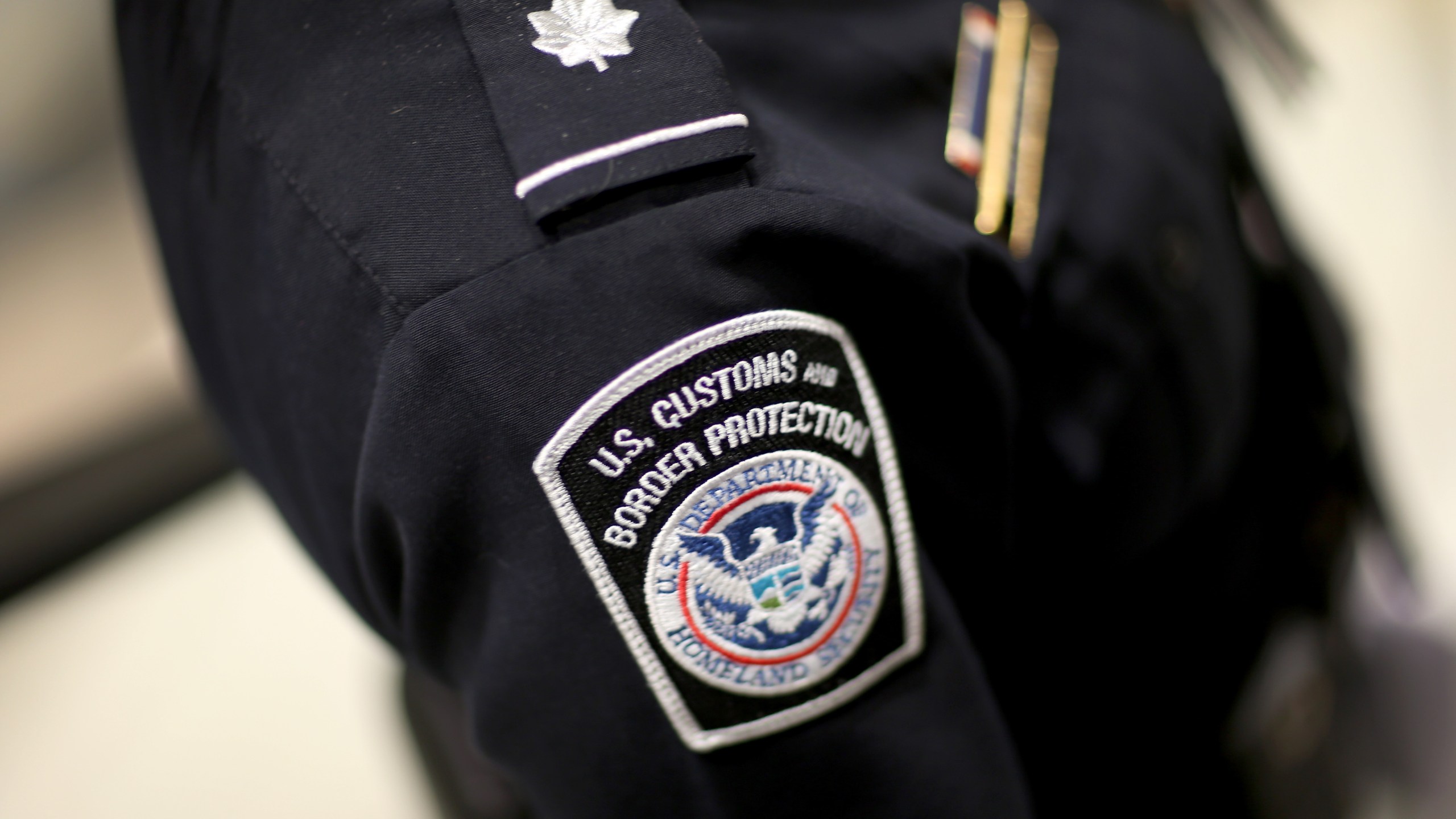 A U.S. Customs and Border Protection officer's patch is seen in a file photo taken on March 4, 2015. (Credit: Joe Raedle / Getty Images)