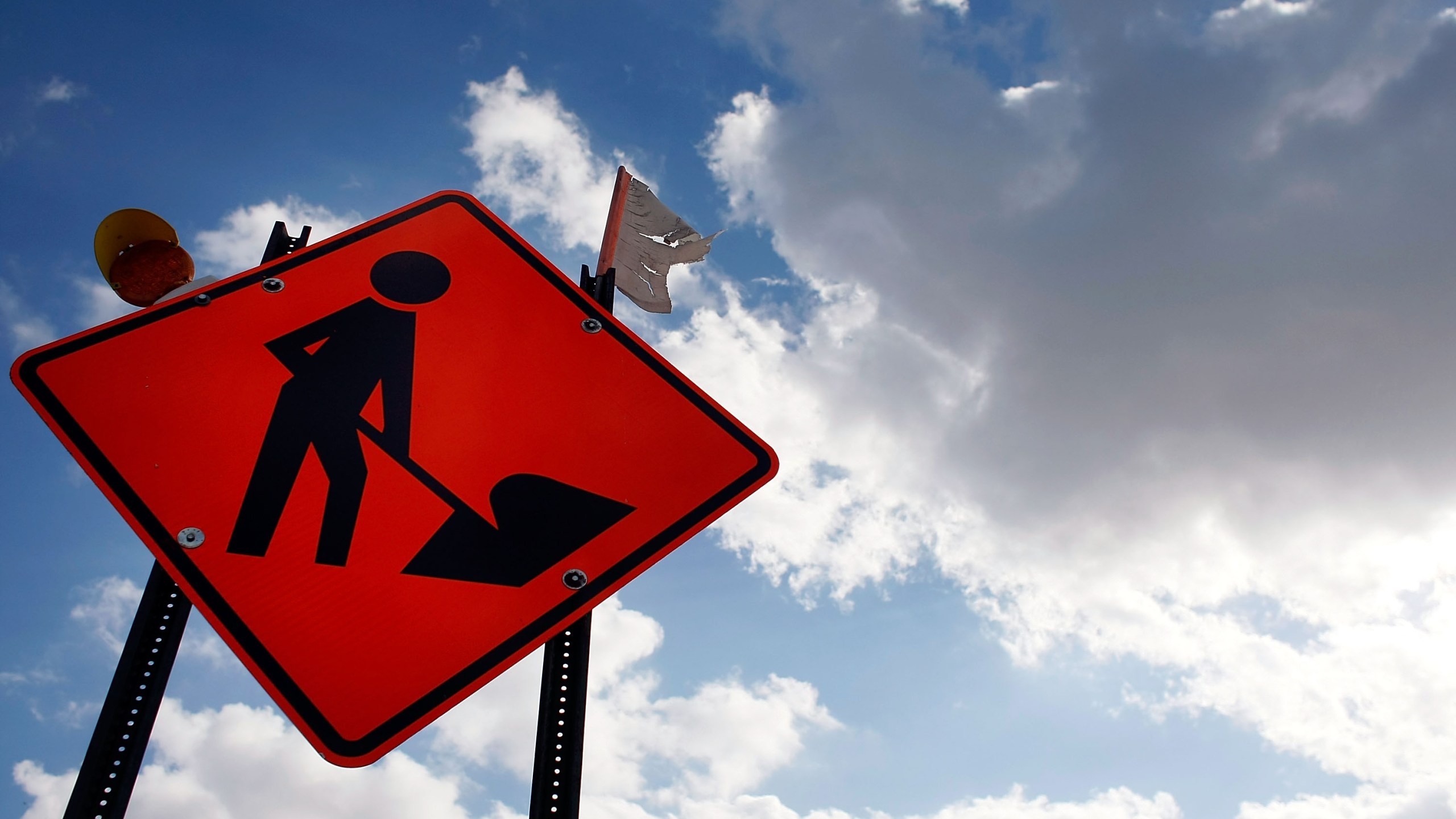 A constuction work sign is seen in this file photo. (Credit: Joe Raedle/Getty Images)