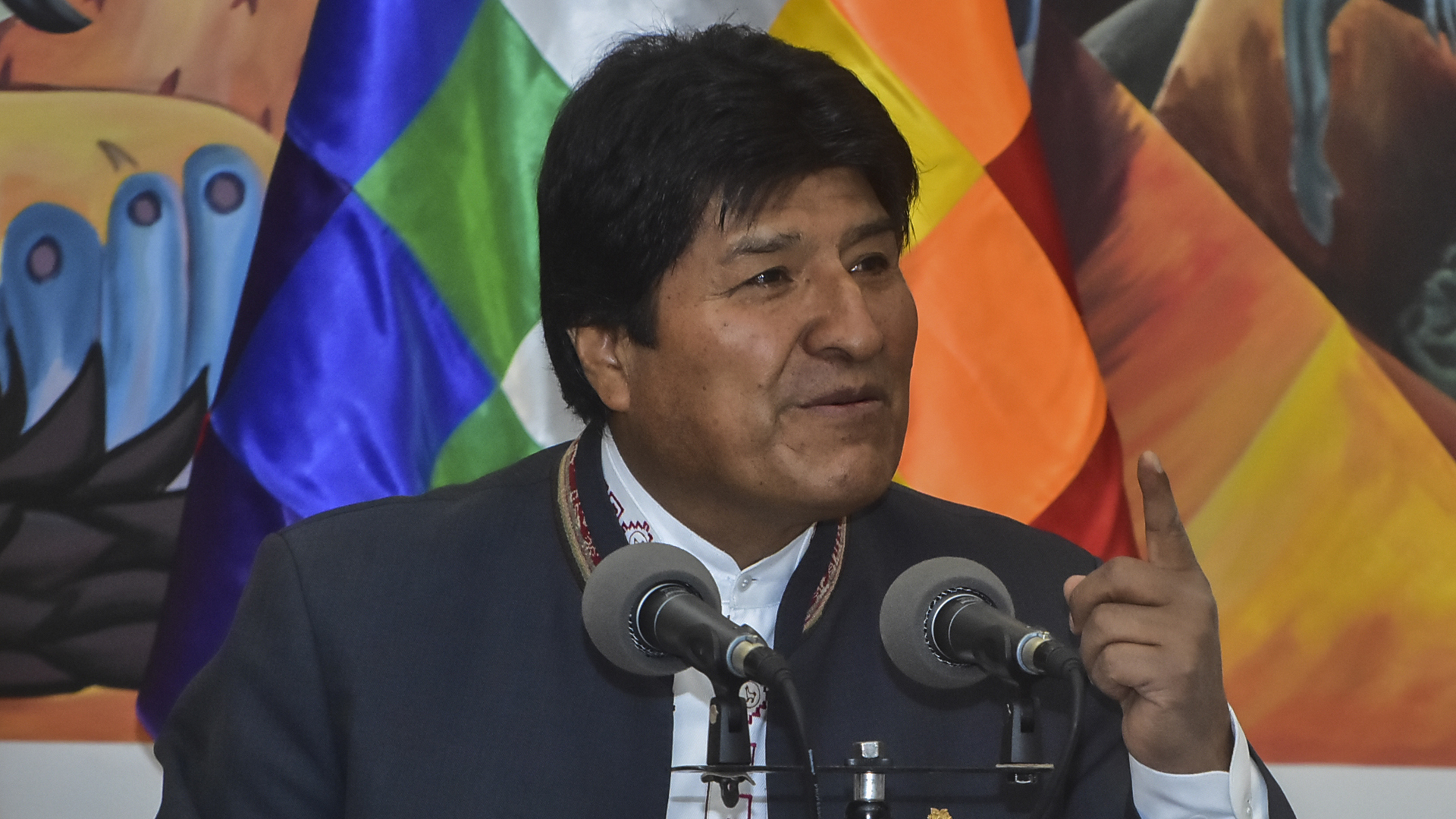 President of Bolivia Evo Morales speaks during a press conference on October 24, 2019 in La Paz, Bolivia. (Credit Javier Mamani/Getty Images)