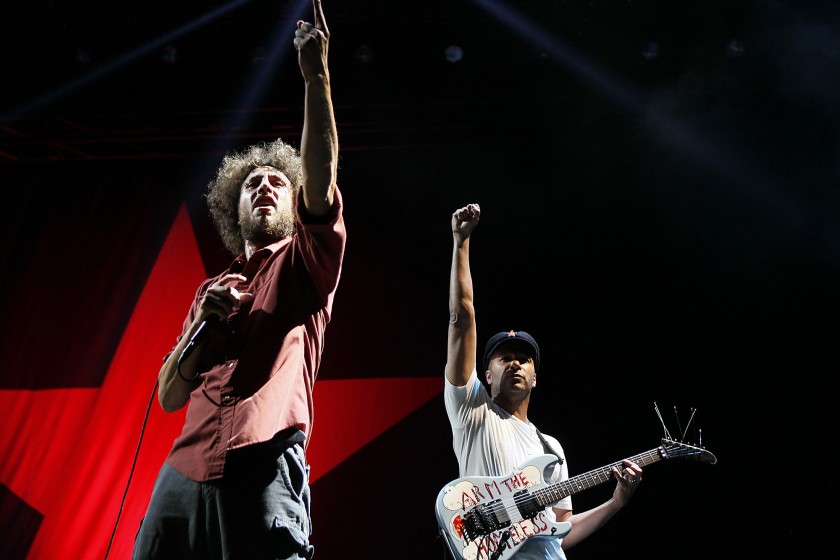 Zack de la Rocha and Tom Morello, right, of Rage Against the Machine perform in 2011. (Credit: Robert Gauthier / Los Angeles Times)