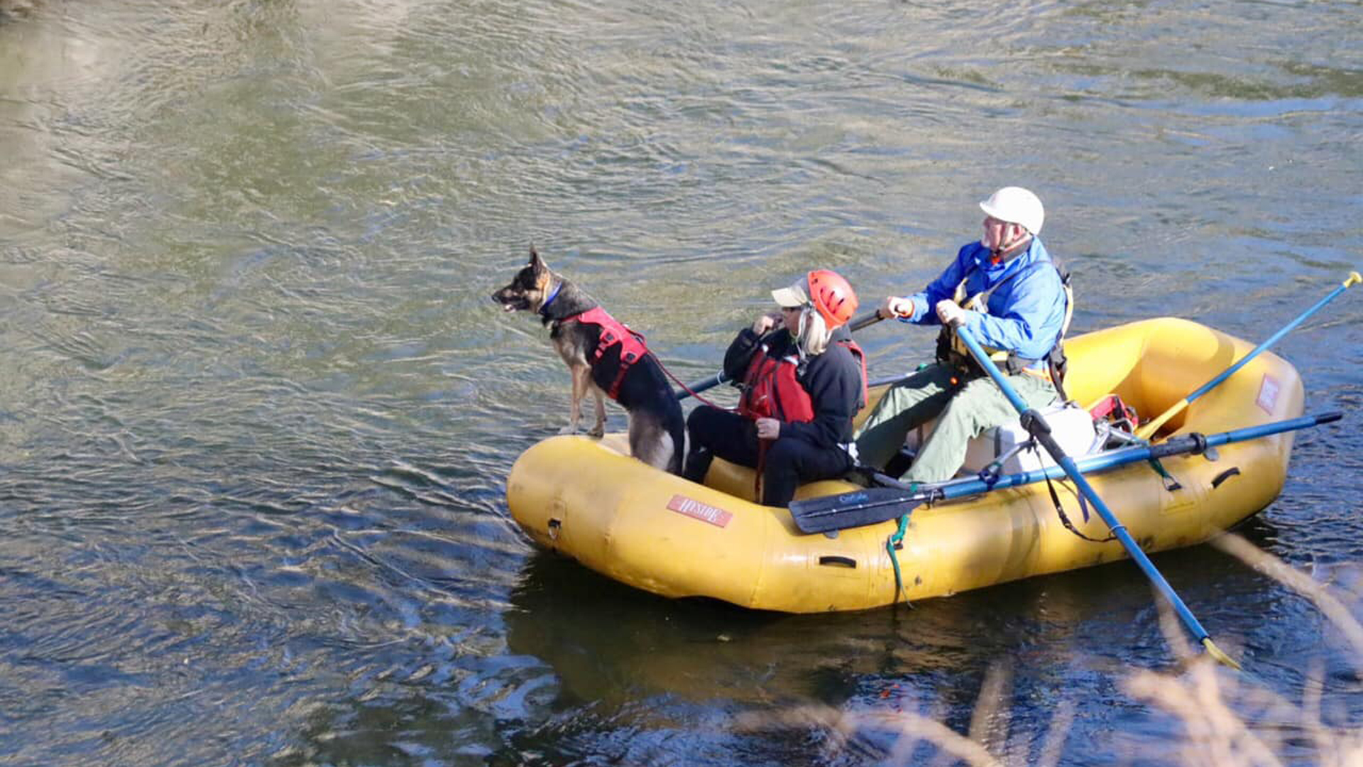 A team searching the Kern River for the body of a missing 11-year-old girl is seen in a photo released by the Kern County Sheriff's Office on Nov. 26, 2019.