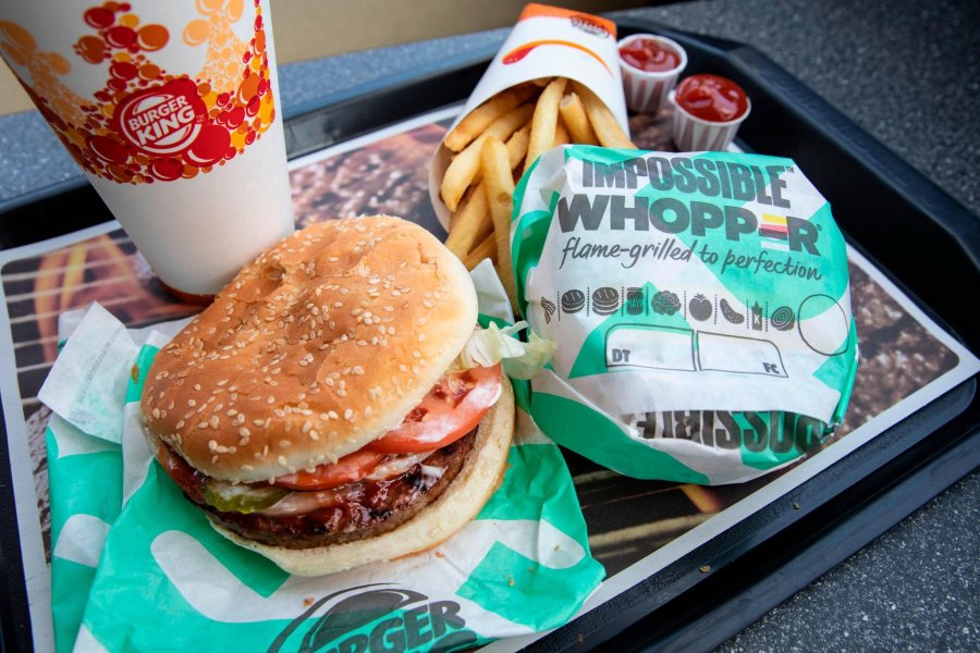 A man is suing Burger King because the meatless Impossible Whopper is cooked on the same grill as meat products, the lawsuit alleges. (Credit: Drew Angerer/Getty Images)