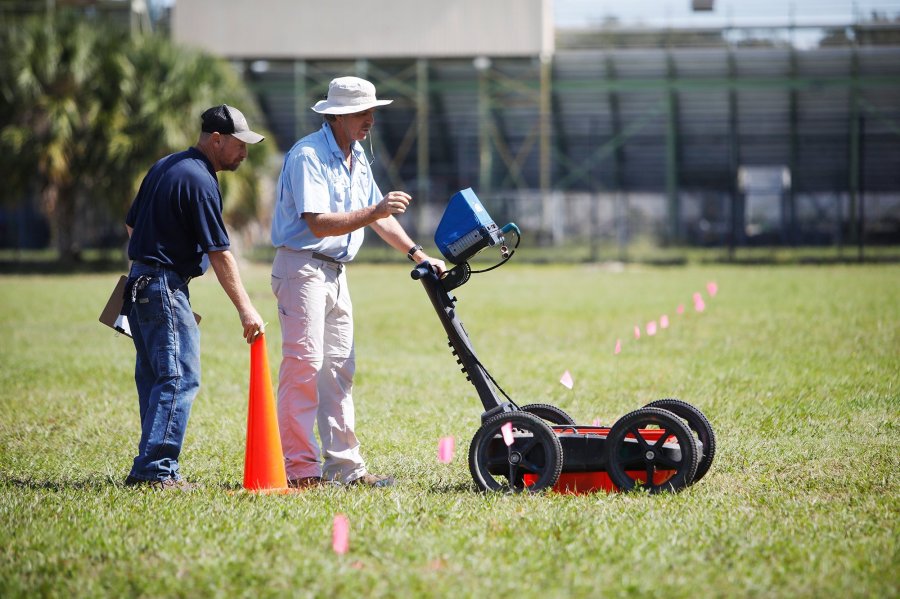 Experts used ground penetrating radar technology and found 145 graves on the grounds of the King High School campus in November 2019. (Credit: Octavio Jones/Tampa Bay Times via AP via CNN)