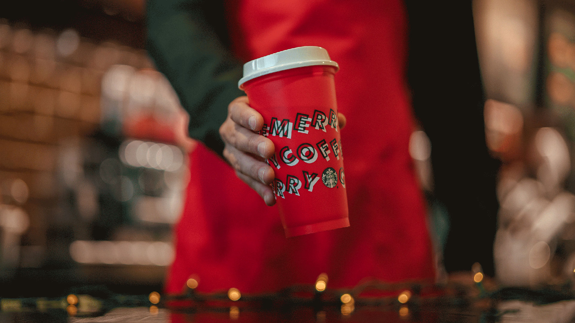 A 2019 holiday coffee cup is seen in this image from Starbucks.