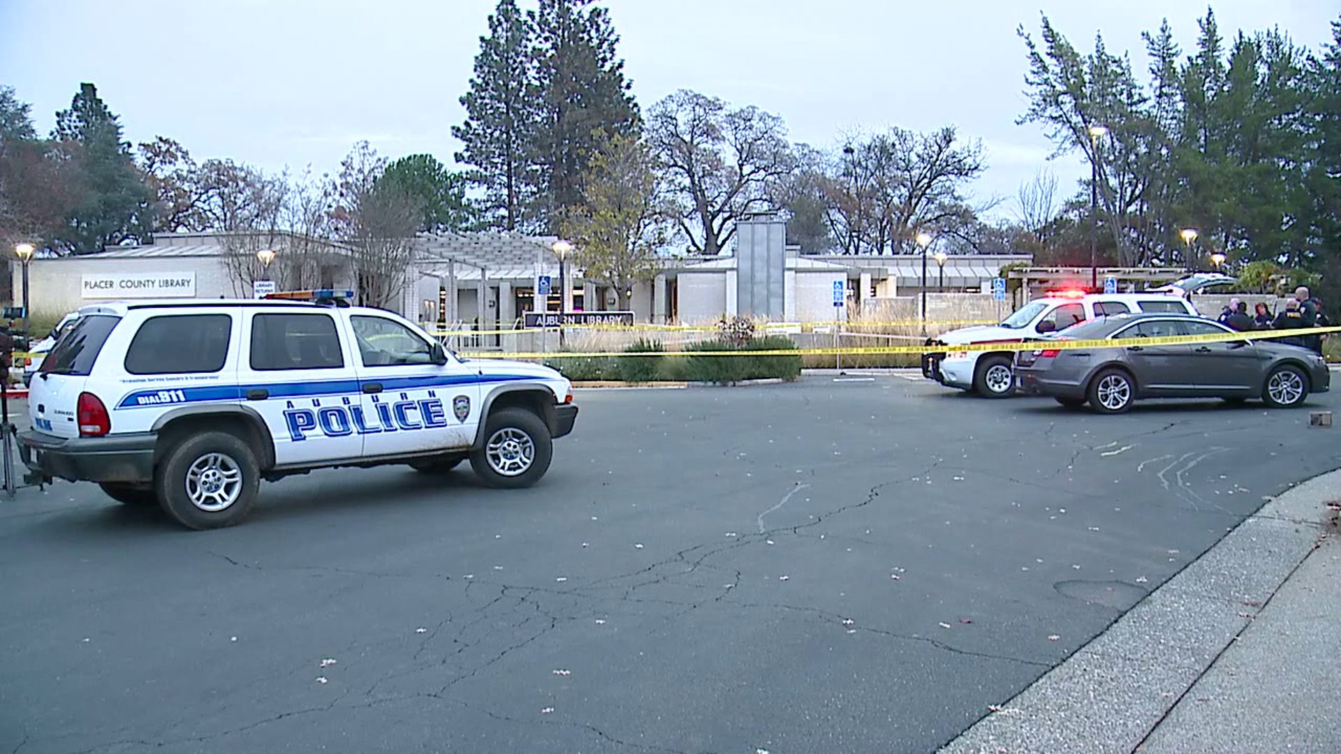 Police investigated after a stabbing at the Placer County Library in Auburn on Dec. 10, 2019. (Credit: KTXL)