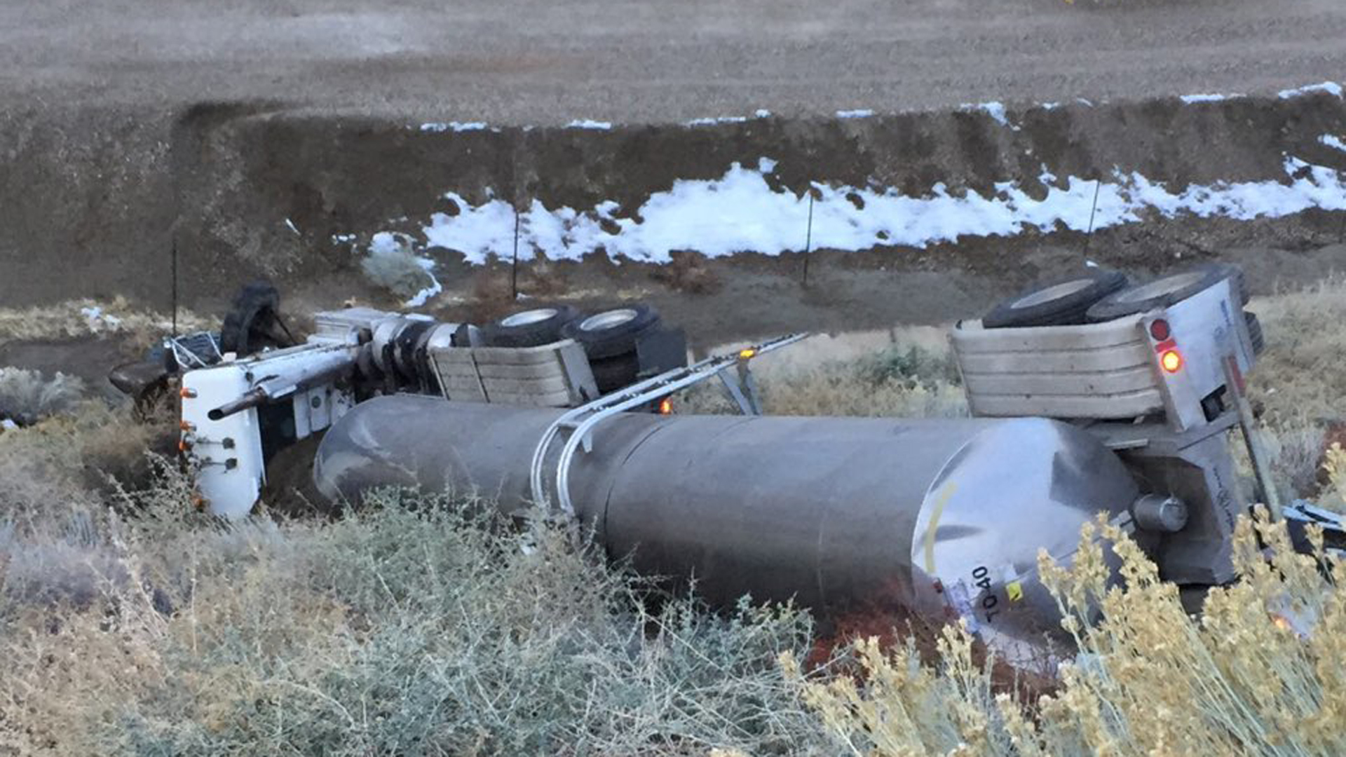 Caltrans tweeted out a photo of the crashed tanker truck on Dec. 2, 2019.