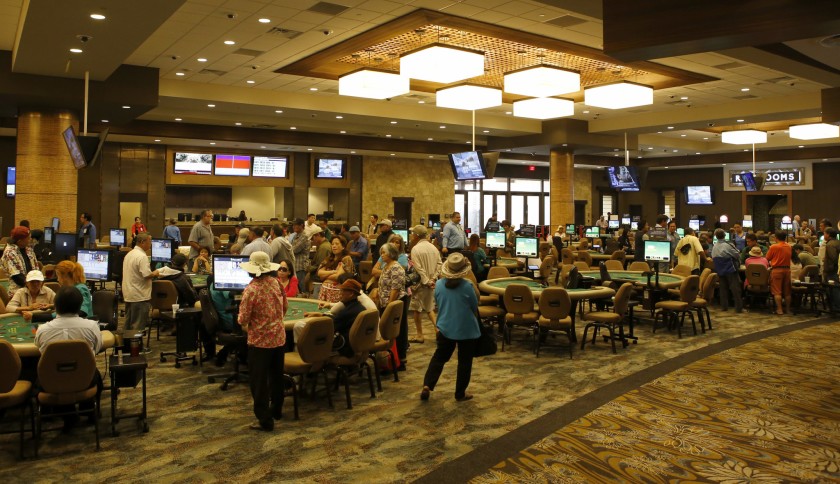 Card players try their luck at various games at the Gardens Casino in Hawaiian Gardens in this 2016 file photo. (Credit: Glenn Koenig / Los Angeles Times)