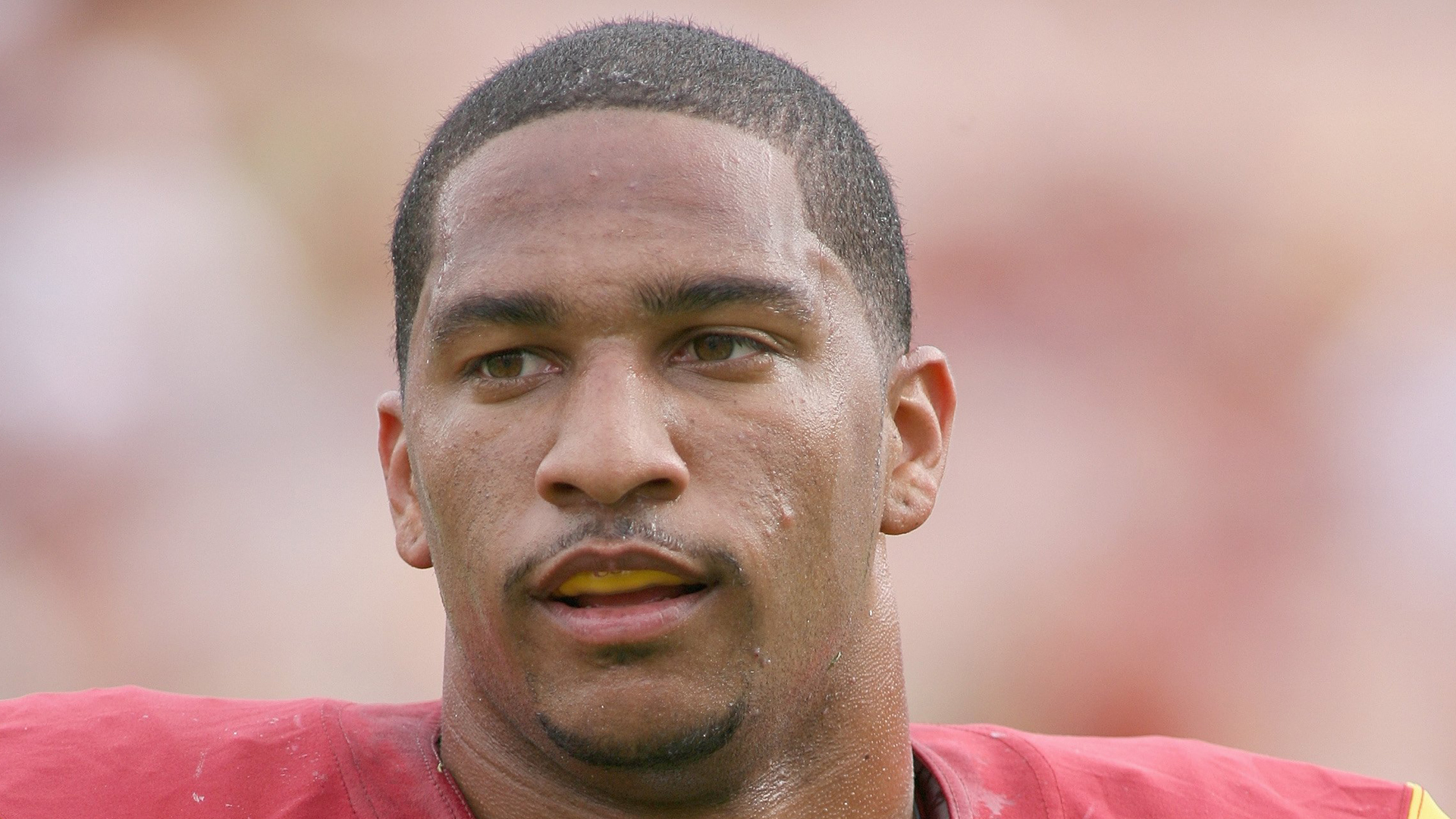 Kevin Ellison of the USC Trojans looks on before the game against the Oregon Ducks on Oct. 4, 2008, at the Los Angeles Memorial Coliseum in Los Angeles. (Credit: Jeff Golden/Getty Images)