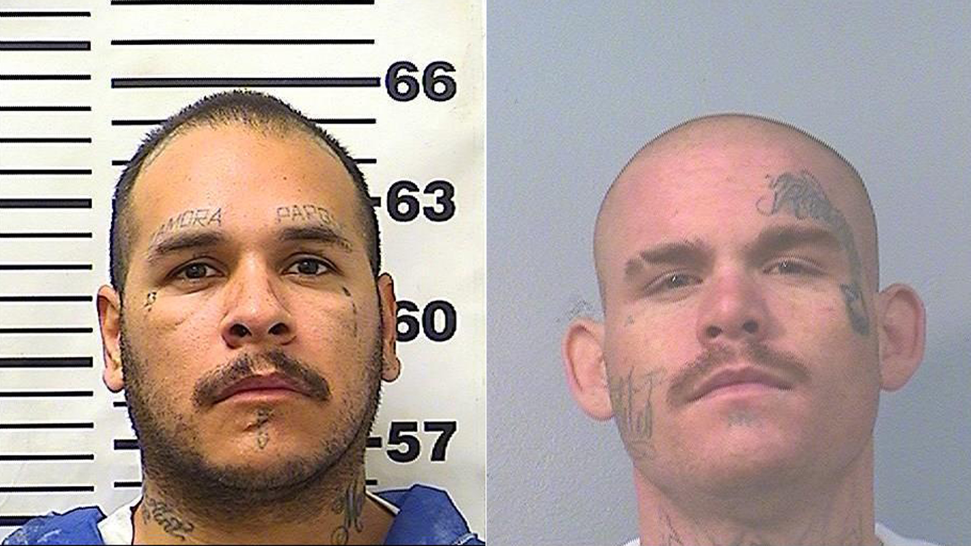 Anthony Rodriguez and Cody Taylor are shown in photos released by the California Department of Corrections and Rehabilitation on Dec. 12, 2019.