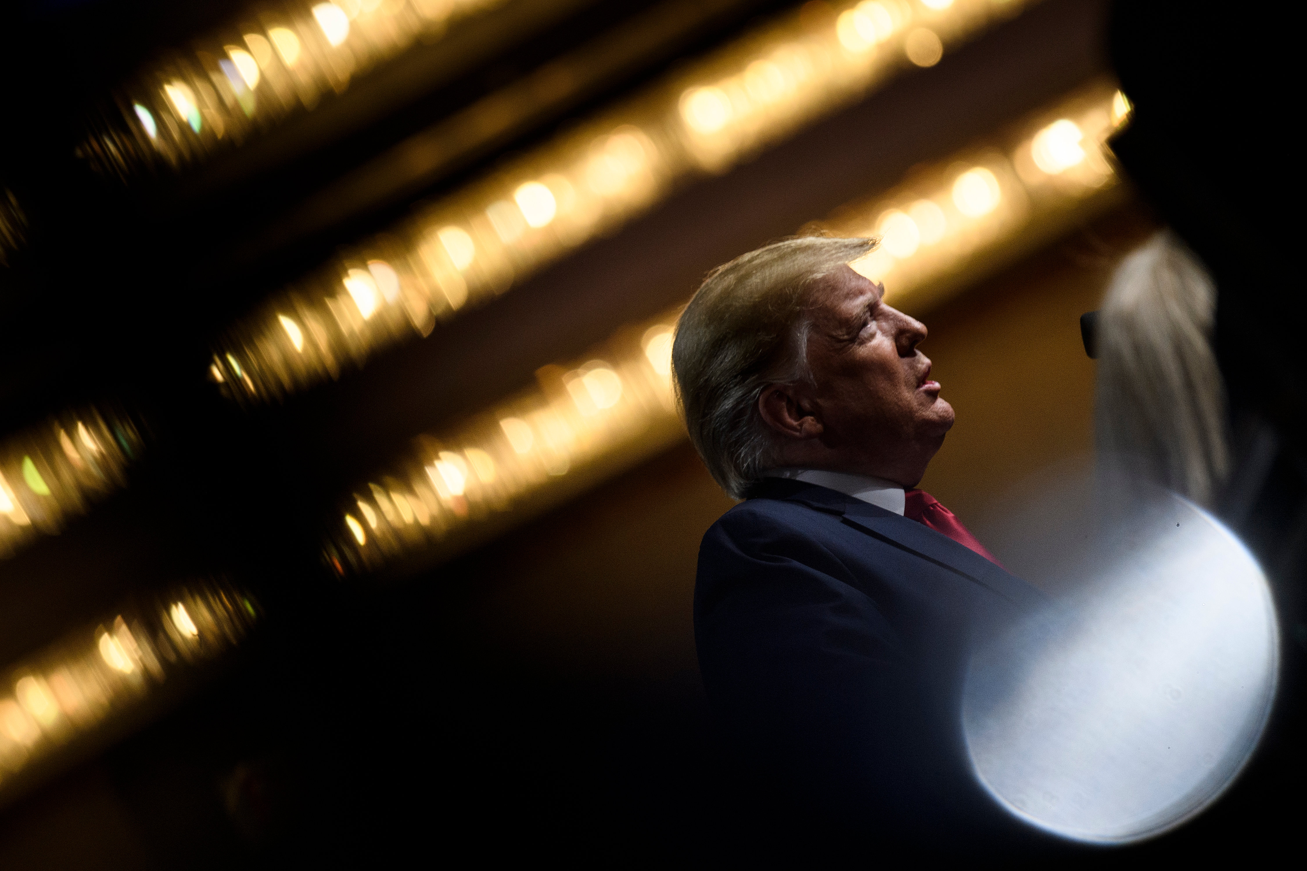 Donald Trump speaks at the Economic Club of New York at the New York Hilton Midtown on Nov. 12, 2019. (Credit: BRENDAN SMIALOWSKI/AFP via Getty Images)